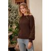 imagePRETTYGARDEN Womens 2025 Winter Pullover Sweater Casual Long Sleeve Crewneck Loose Chunky Knit Jumper Tops BlouseCoffee