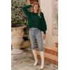 imagePRETTYGARDEN Womens 2025 Winter Pullover Sweater Casual Long Sleeve Crewneck Loose Chunky Knit Jumper Tops BlouseDark Green