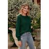 imagePRETTYGARDEN Womens 2025 Winter Pullover Sweater Casual Long Sleeve Crewneck Loose Chunky Knit Jumper Tops BlouseDark Green