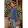 imagePRETTYGARDEN Womens 2025 Winter Pullover Sweater Casual Long Sleeve Crewneck Loose Chunky Knit Jumper Tops BlouseHaze Blue