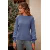 imagePRETTYGARDEN Womens 2025 Winter Pullover Sweater Casual Long Sleeve Crewneck Loose Chunky Knit Jumper Tops BlouseHaze Blue