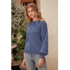 imagePRETTYGARDEN Womens 2025 Winter Pullover Sweater Casual Long Sleeve Crewneck Loose Chunky Knit Jumper Tops BlouseHaze Blue
