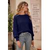 imagePRETTYGARDEN Womens 2025 Winter Pullover Sweater Casual Long Sleeve Crewneck Loose Chunky Knit Jumper Tops BlouseNavy