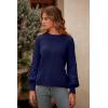 imagePRETTYGARDEN Womens 2025 Winter Pullover Sweater Casual Long Sleeve Crewneck Loose Chunky Knit Jumper Tops BlouseNavy