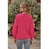 imagePRETTYGARDEN Womens 2025 Winter Pullover Sweater Casual Long Sleeve Crewneck Loose Chunky Knit Jumper Tops BlouseRose Red