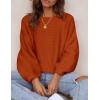 imagePRETTYGARDEN Womens Fall Sweaters 2025 Casual Loose Crewneck Ribbed Long Sleeve Top Knit Pullover SweaterRust Red