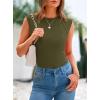 imagePRETTYGARDEN Womens Ribbed Tank Tops Trendy Casual Summer 2025 Cap Sleeve Slim Fitted Knit Basic Tee Shirts BlouseArmy Green