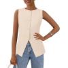 imagePRETTYGARDEN Womens Summer Suit Vest Tops 2025 Dressy Business Casual Sleeveless Button Down Trendy Fashion Blazer WaistcoatApricot