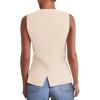 imagePRETTYGARDEN Womens Summer Suit Vest Tops 2025 Dressy Business Casual Sleeveless Button Down Trendy Fashion Blazer WaistcoatApricot