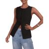 imagePRETTYGARDEN Womens Summer Suit Vest Tops 2025 Dressy Business Casual Sleeveless Button Down Trendy Fashion Blazer WaistcoatBlack