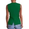 imagePRETTYGARDEN Womens Summer Suit Vest Tops 2025 Dressy Business Casual Sleeveless Button Down Trendy Fashion Blazer WaistcoatGreen