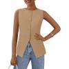 imagePRETTYGARDEN Womens Summer Suit Vest Tops 2025 Dressy Business Casual Sleeveless Button Down Trendy Fashion Blazer WaistcoatLight Khaki