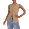 imagePRETTYGARDEN Womens Summer Suit Vest Tops 2025 Dressy Business Casual Sleeveless Button Down Trendy Fashion Blazer WaistcoatLight Khaki