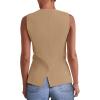 imagePRETTYGARDEN Womens Summer Suit Vest Tops 2025 Dressy Business Casual Sleeveless Button Down Trendy Fashion Blazer WaistcoatLight Khaki