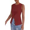 imagePRETTYGARDEN Womens Summer Suit Vest Tops 2025 Dressy Business Casual Sleeveless Button Down Trendy Fashion Blazer WaistcoatOrange Red