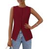 imagePRETTYGARDEN Womens Summer Suit Vest Tops 2025 Dressy Business Casual Sleeveless Button Down Trendy Fashion Blazer WaistcoatRed