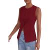 imagePRETTYGARDEN Womens Summer Suit Vest Tops 2025 Dressy Business Casual Sleeveless Button Down Trendy Fashion Blazer WaistcoatRed