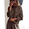 imagePRETTYGARDEN Womens Sweaters Fall 2025 Casual Long Sleeve Crewneck Button Loose Winter Knit Pullover Sweater TopsCoffee