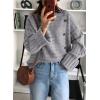 imagePRETTYGARDEN Womens Sweaters Fall 2025 Casual Long Sleeve Crewneck Button Loose Winter Knit Pullover Sweater TopsLight Grey