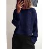 imagePRETTYGARDEN Womens Sweaters Fall 2025 Casual Long Sleeve Crewneck Button Loose Winter Knit Pullover Sweater TopsNavy