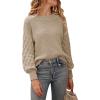 imagePRETTYGARDEN Womens 2025 Winter Pullover Sweater Casual Long Sleeve Crewneck Loose Chunky Knit Jumper Tops BlouseApricot