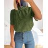 imagePRETTYGARDEN Summer Tops for Women 2025 Trendy Short Sleeve Eyelet Embroidered Dressy Casual Blouse ShirtsArmy Green