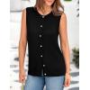 imagePRETTYGARDEN Sweater Vest Women Summer Tank Tops 2025 Sleeveless Button Down Trendy Clothes Business Casual Knit OutfitsBlack