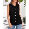 imagePRETTYGARDEN Sweater Vest Women Summer Tank Tops 2025 Sleeveless Button Down Trendy Clothes Business Casual Knit OutfitsBlack