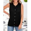 imagePRETTYGARDEN Sweater Vest Women Summer Tank Tops 2025 Sleeveless Button Down Trendy Clothes Business Casual Knit OutfitsBlack