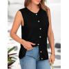 imagePRETTYGARDEN Sweater Vest Women Summer Tank Tops 2025 Sleeveless Button Down Trendy Clothes Business Casual Knit OutfitsBlack
