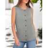 imagePRETTYGARDEN Sweater Vest Women Summer Tank Tops 2025 Sleeveless Button Down Trendy Clothes Business Casual Knit OutfitsGrey
