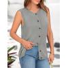 imagePRETTYGARDEN Sweater Vest Women Summer Tank Tops 2025 Sleeveless Button Down Trendy Clothes Business Casual Knit OutfitsGrey
