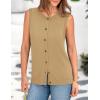 imagePRETTYGARDEN Sweater Vest Women Summer Tank Tops 2025 Sleeveless Button Down Trendy Clothes Business Casual Knit OutfitsLight Khaki
