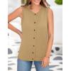 imagePRETTYGARDEN Sweater Vest Women Summer Tank Tops 2025 Sleeveless Button Down Trendy Clothes Business Casual Knit OutfitsLight Khaki