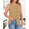 imagePRETTYGARDEN Sweater Vest Women Summer Tank Tops 2025 Sleeveless Button Down Trendy Clothes Business Casual Knit OutfitsLight Khaki