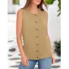 imagePRETTYGARDEN Sweater Vest Women Summer Tank Tops 2025 Sleeveless Button Down Trendy Clothes Business Casual Knit OutfitsLight Khaki