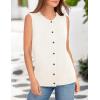 imagePRETTYGARDEN Sweater Vest Women Summer Tank Tops 2025 Sleeveless Button Down Trendy Clothes Business Casual Knit OutfitsWhite