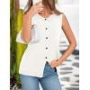 imagePRETTYGARDEN Sweater Vest Women Summer Tank Tops 2025 Sleeveless Button Down Trendy Clothes Business Casual Knit OutfitsWhite