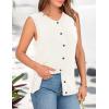imagePRETTYGARDEN Sweater Vest Women Summer Tank Tops 2025 Sleeveless Button Down Trendy Clothes Business Casual Knit OutfitsWhite