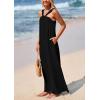 imagePRETTYGARDEN Womens 2025 Casual Long Summer Dresses Sleeveless Strappy Loose Flowy Beach Vacation Maxi Dress with PocketsBlack