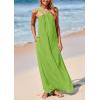 imagePRETTYGARDEN Womens 2025 Casual Long Summer Dresses Sleeveless Strappy Loose Flowy Beach Vacation Maxi Dress with PocketsGreen