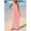 imagePRETTYGARDEN Womens 2025 Casual Long Summer Dresses Sleeveless Strappy Loose Flowy Beach Vacation Maxi Dress with PocketsPink