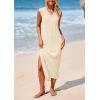 imagePRETTYGARDEN Womens 2025 Summer Casual Maxi Dresses Ribbed Knit Sleeveless V Neck 2 Piece Outfits with Slip Under DressApricot