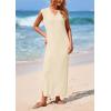 imagePRETTYGARDEN Womens 2025 Summer Casual Maxi Dresses Ribbed Knit Sleeveless V Neck 2 Piece Outfits with Slip Under DressApricot
