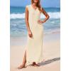 imagePRETTYGARDEN Womens 2025 Summer Casual Maxi Dresses Ribbed Knit Sleeveless V Neck 2 Piece Outfits with Slip Under DressApricot