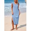 imagePRETTYGARDEN Womens 2025 Summer Casual Maxi Dresses Ribbed Knit Sleeveless V Neck 2 Piece Outfits with Slip Under DressLight Blue