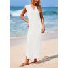 imagePRETTYGARDEN Womens 2025 Summer Casual Maxi Dresses Ribbed Knit Sleeveless V Neck 2 Piece Outfits with Slip Under DressWhite