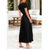 imagePRETTYGARDEN Womens Summer Maxi Dresses 2025 Trendy Casual Button V Neck Ruffle Cap Sleeve Long Flowy Pleated DressBlack