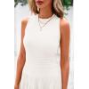 imagePRETTYGARDEN Womens Summer Midi Dresses 2025 Sleeveless Crewneck Knit A Line Pleated Swing Wedding Guest Casual Tank DressBeige White