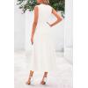 imagePRETTYGARDEN Womens Summer Midi Dresses 2025 Sleeveless Crewneck Knit A Line Pleated Swing Wedding Guest Casual Tank DressBeige White